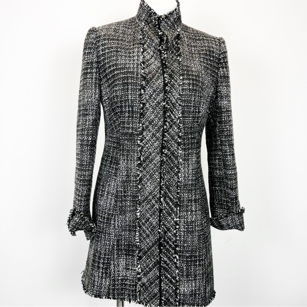 White House Black Market Black and White Tweed Blazer